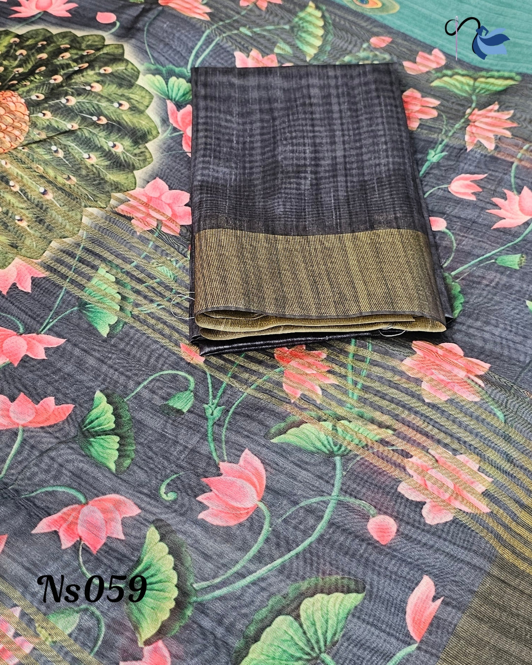 Pichwai pattern tussar silk saree