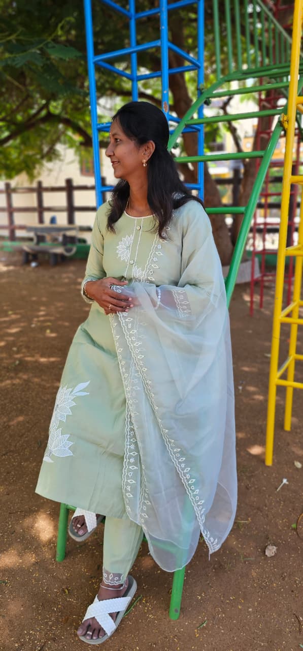 Vatikan Silk 3-Piece Set – Elegant Top, Pant & Dupatta Ensemble