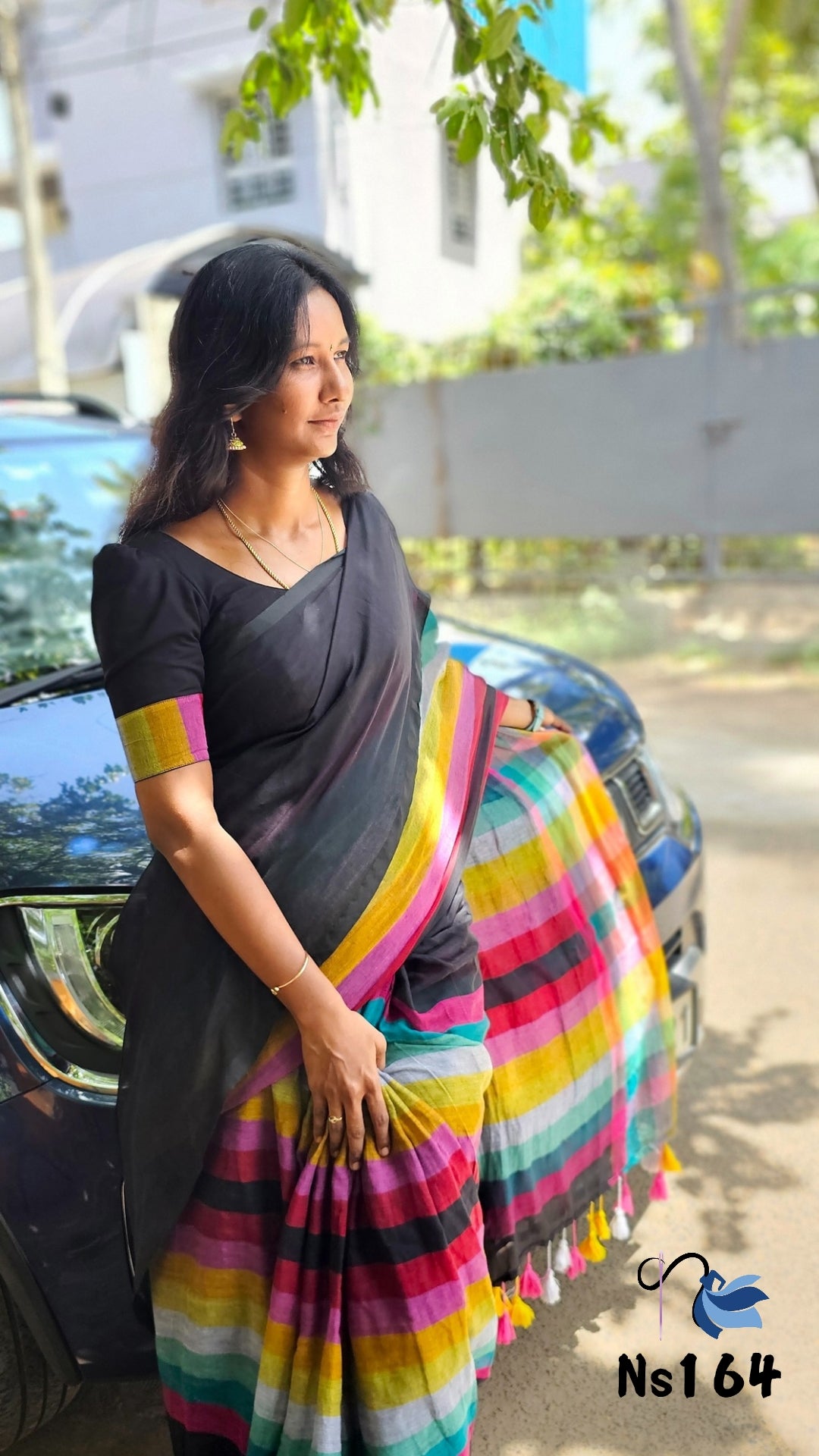 Rainbow Mul mul cotton saree