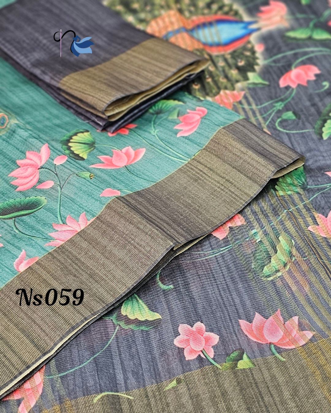 Pichwai pattern tussar silk saree